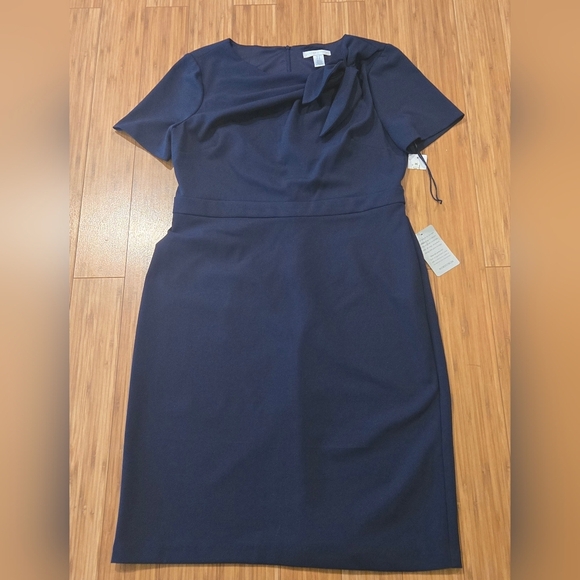 NWT London Times Elegant Navy Blue Dress - Picture 1 of 11